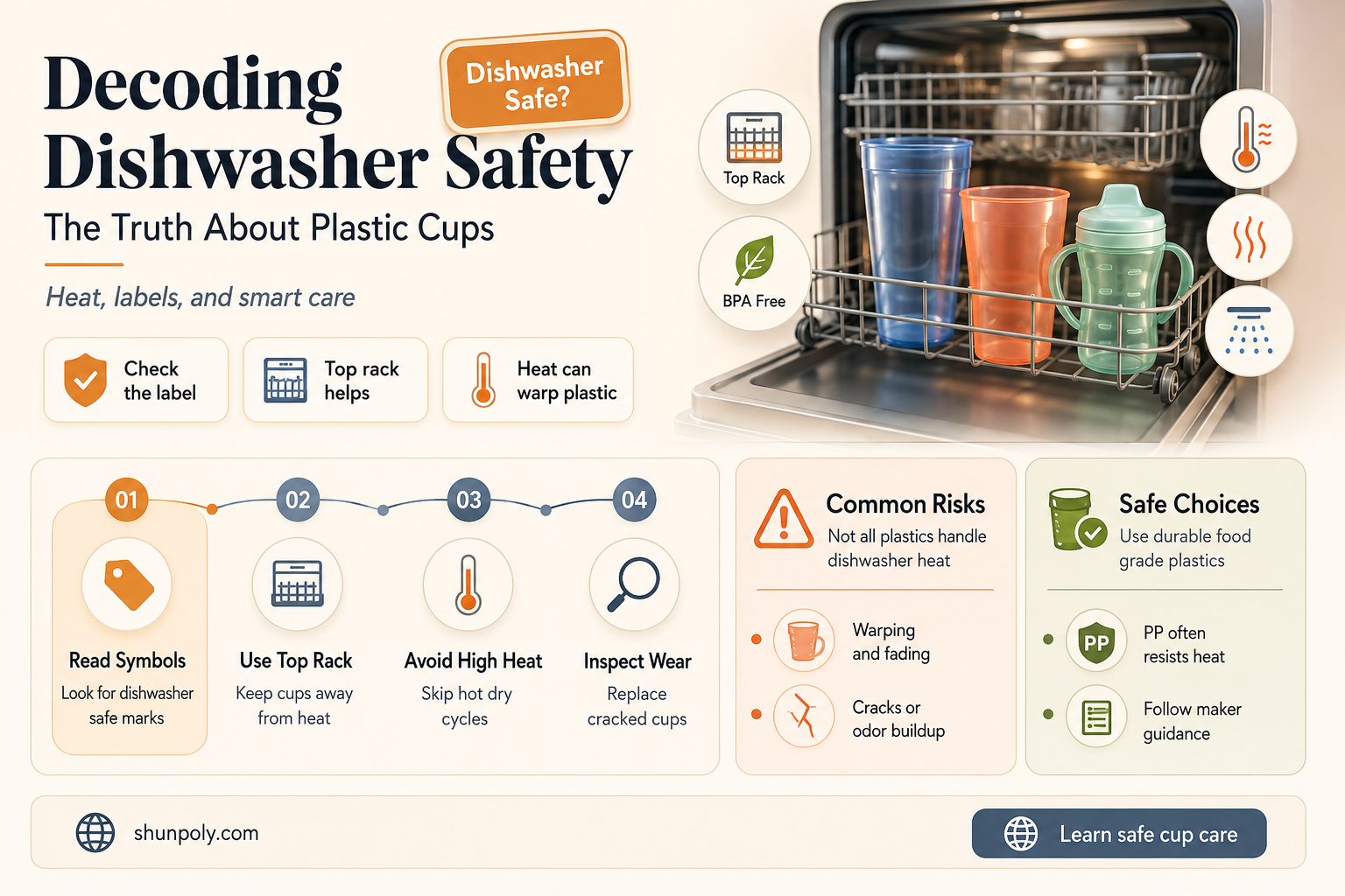 are plastic cups dishwasher safe