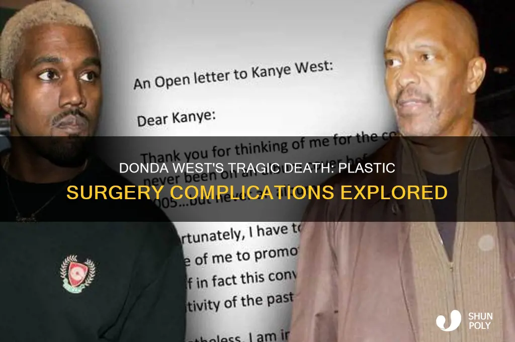did donda west die from plastic surgery