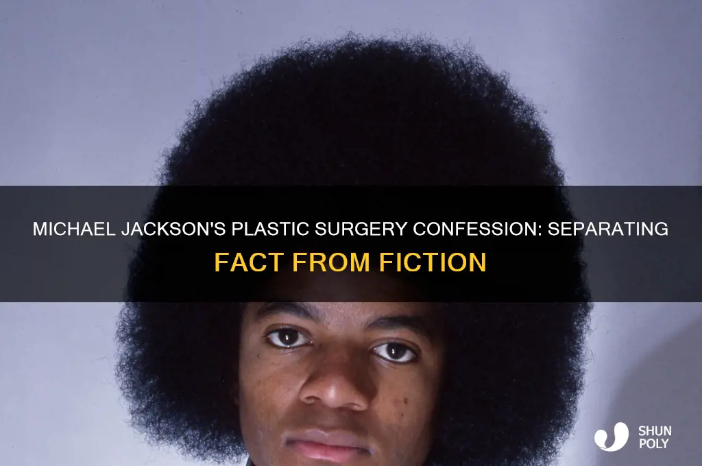 did michael jackson admit plastic surgery