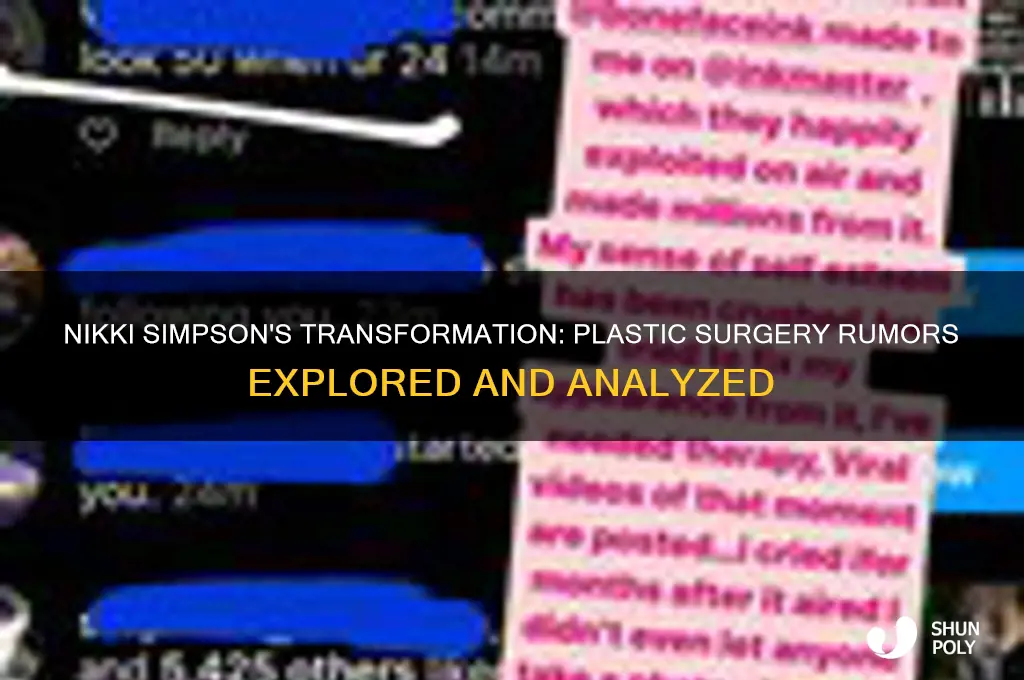 did nikki simpson have plastic surgery