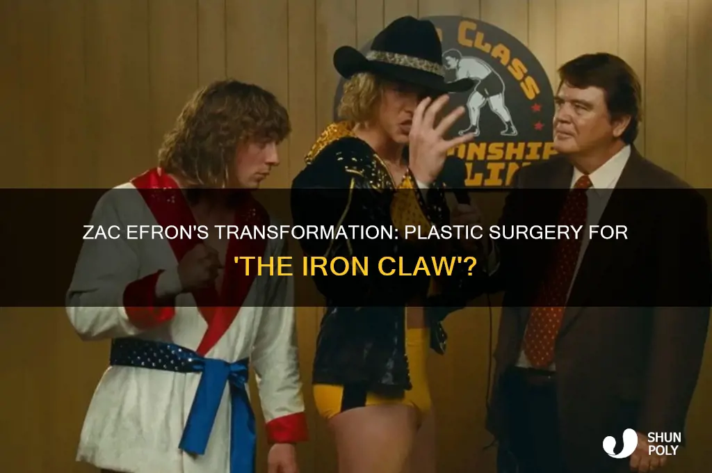 did zac efron get plastic surgery for iron claw