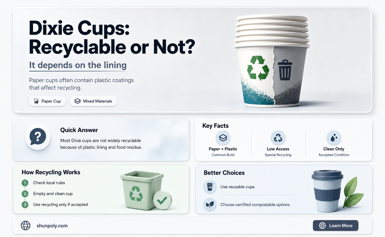 are plastic dixie cups recyclable
