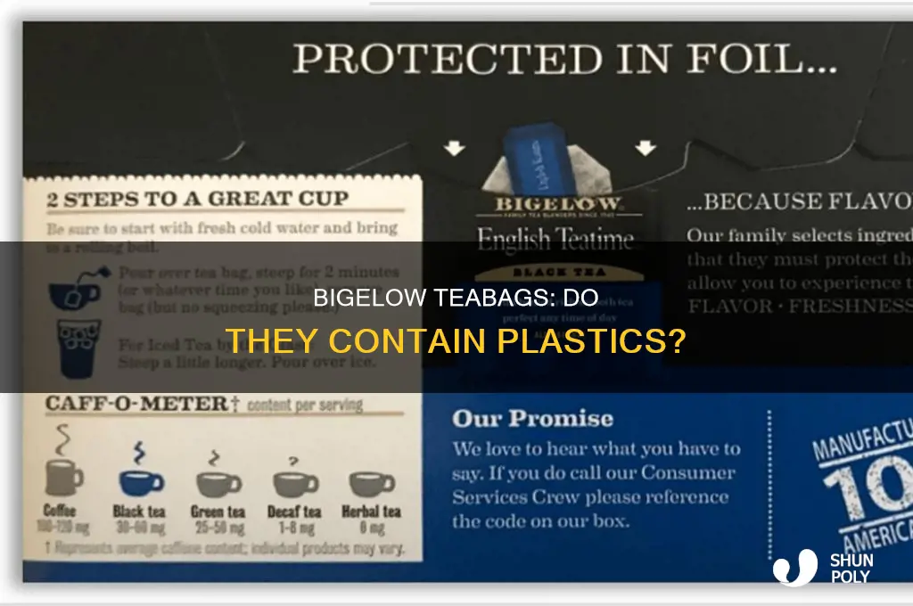 do bigelow teabags contain plastics