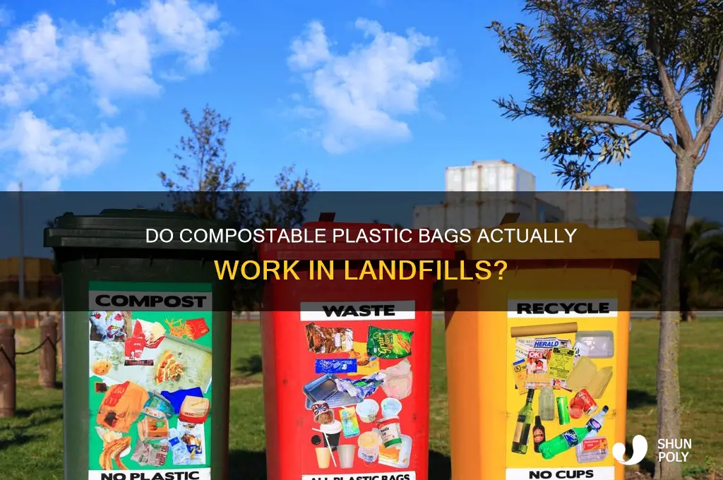 do compostable plastic bags work work in landfills