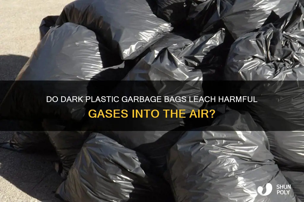 do dark plastic garbage bags leach gases
