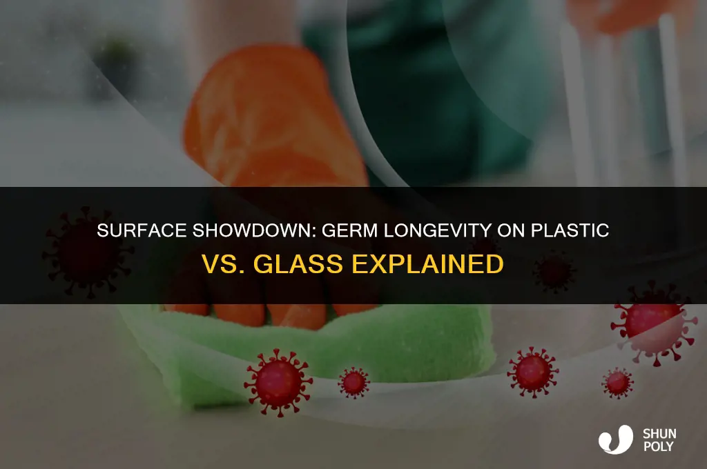 do germs last longer on plastic or glass
