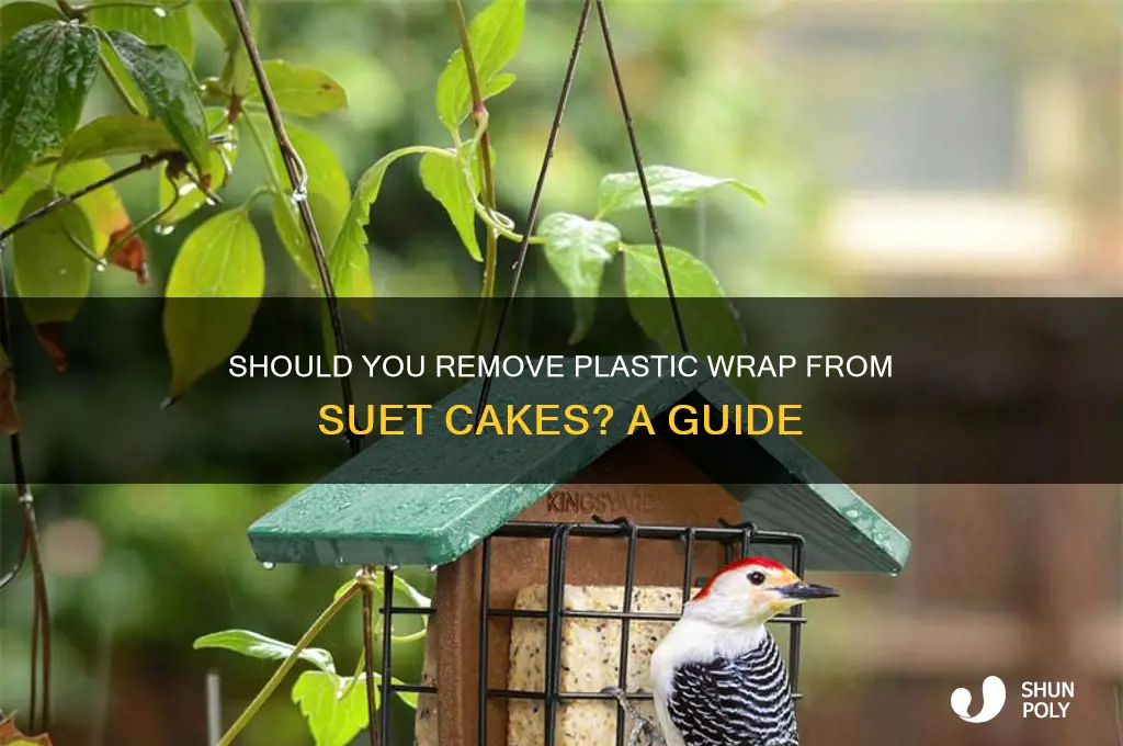 do i remove plastic on suet cakes