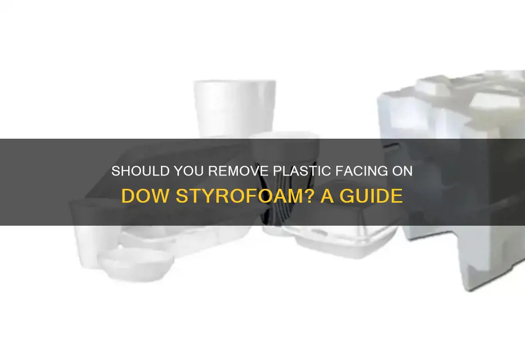 do i remove the plastic facing on the dow styrofoam