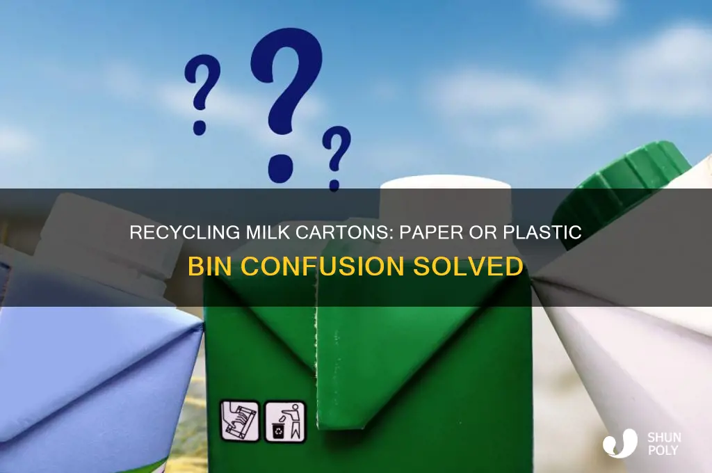 do milk cartons get recycled with paper or plastic