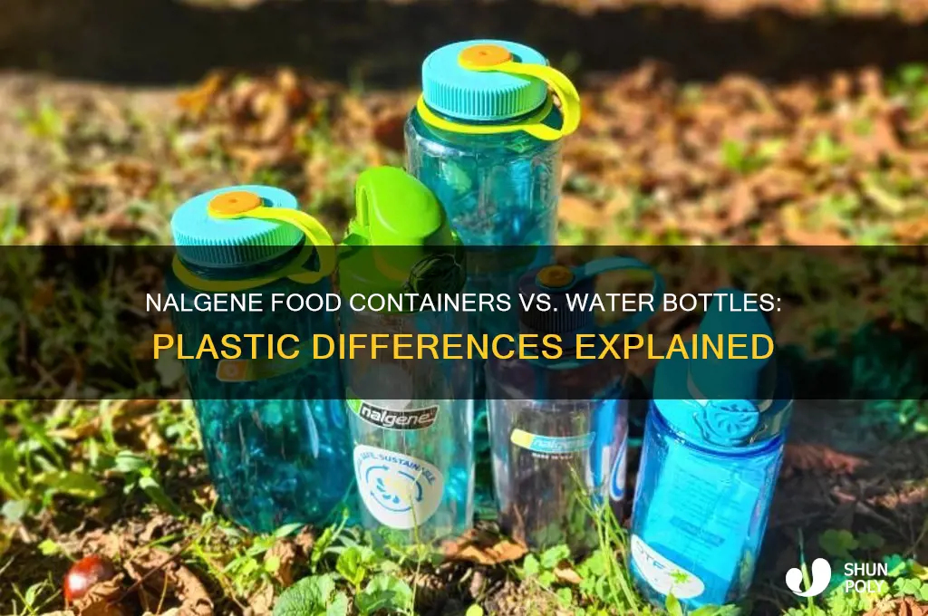 do nalgene food containers use different plastic than water bottles