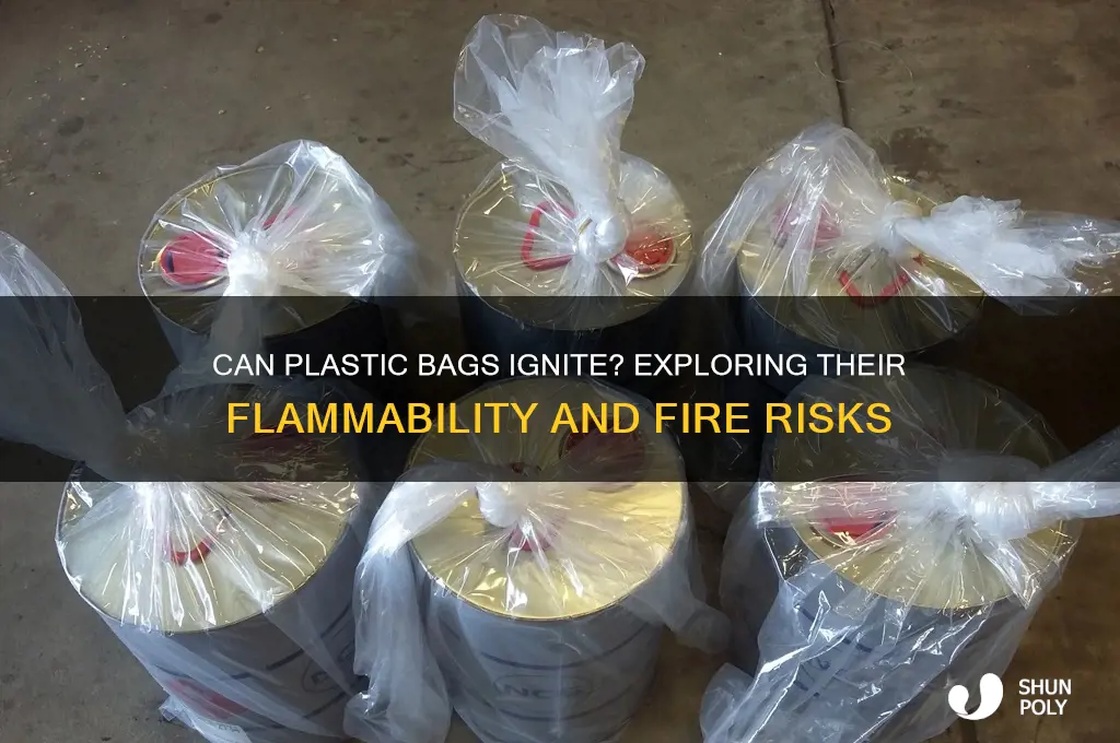 do plastic bags catch on fire easily