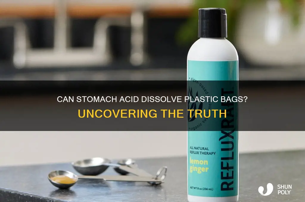 do plastic bags melt in stomac acid