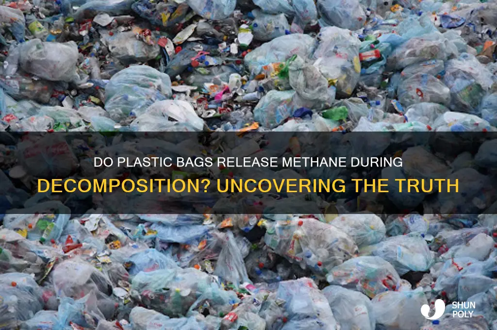 do plastic bags produce methane when they decompose