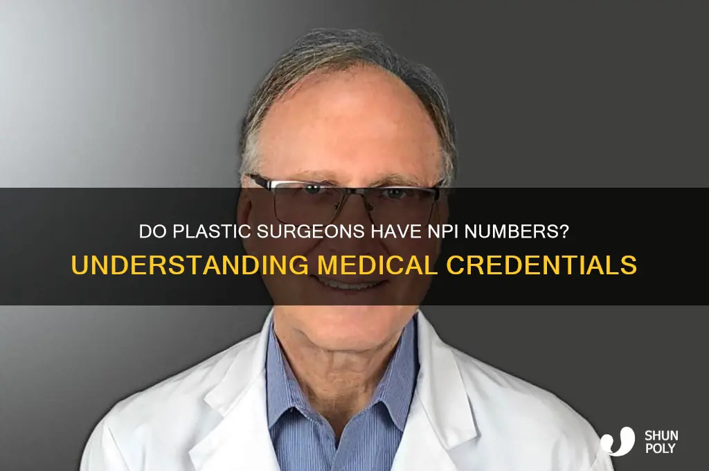 do plastic surgeons have npi numbers