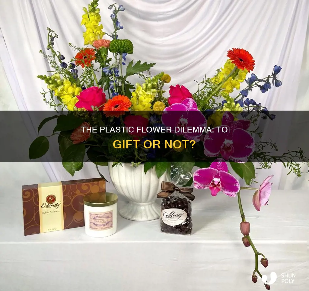 do you give flowers in the plastic