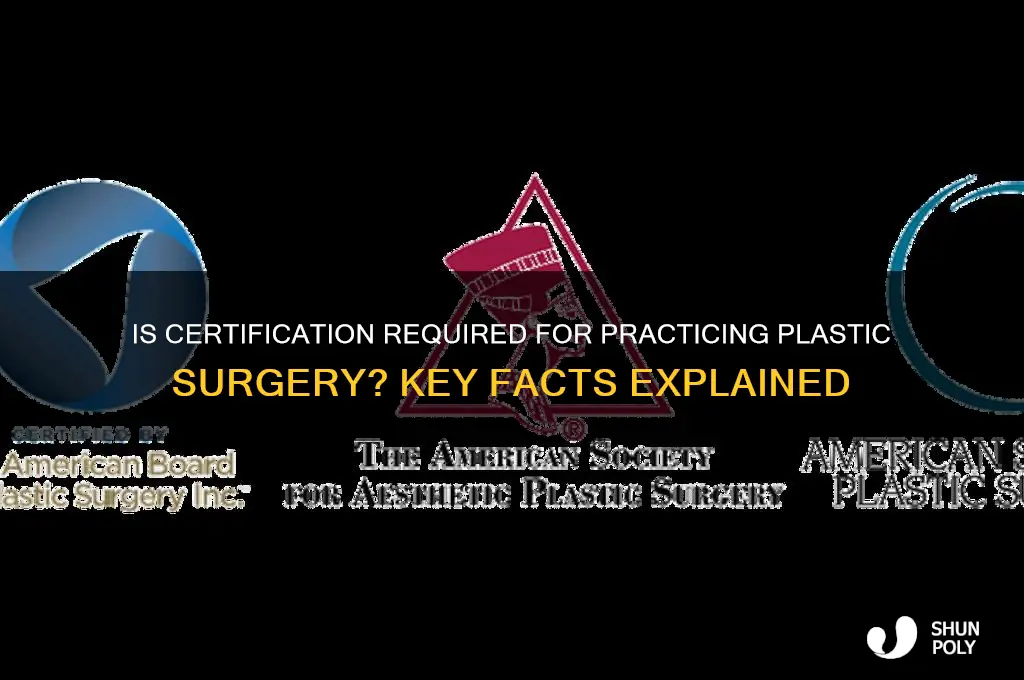 do you need ceritification to practice plastic surgery