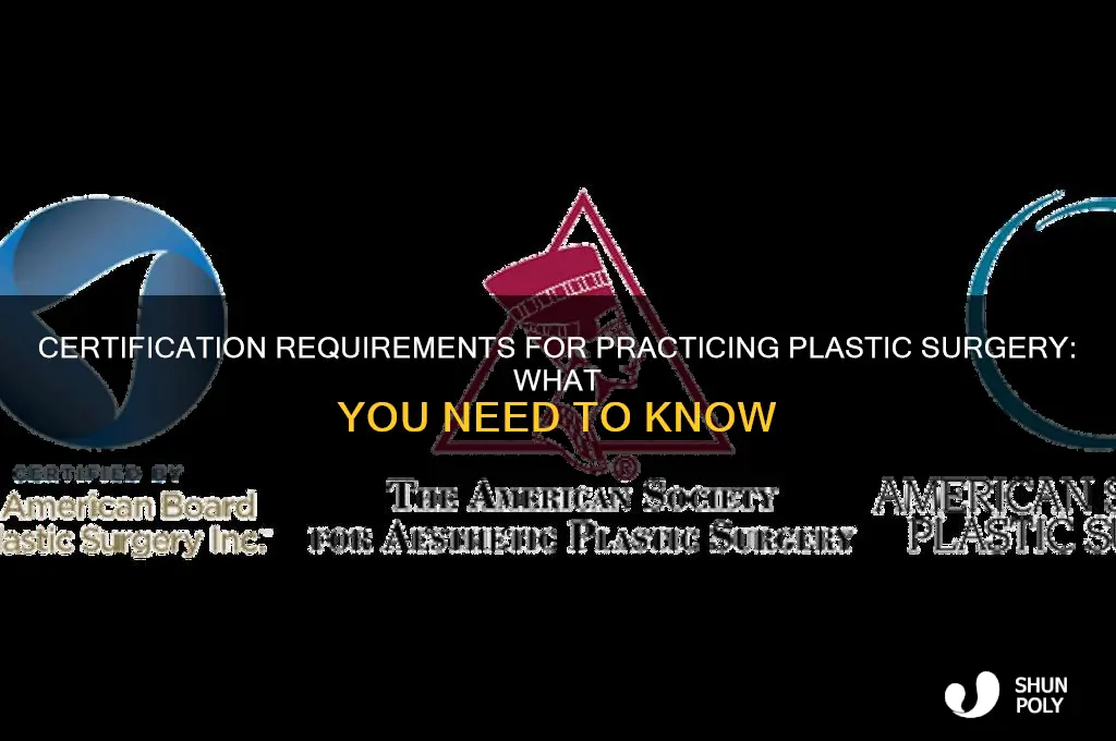 do you need certification to practice plastic surgery