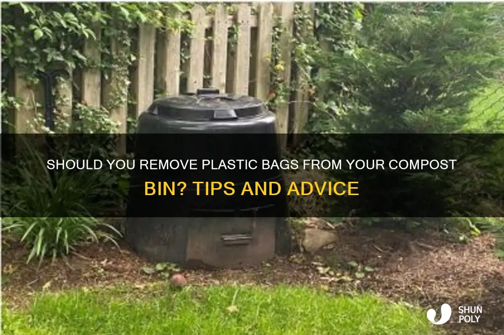 do you need to remove plastic bag from compost bin