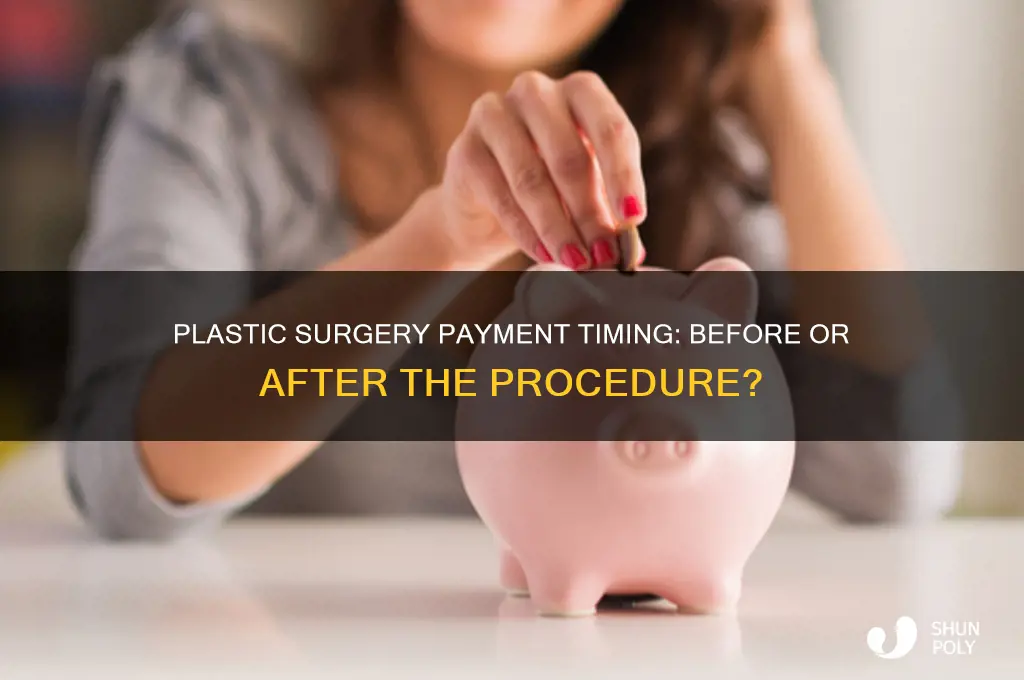 do you pay for plastic surgery before or after