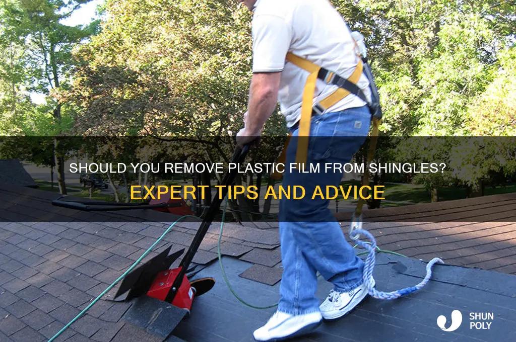 do you remove plastic film from shingles