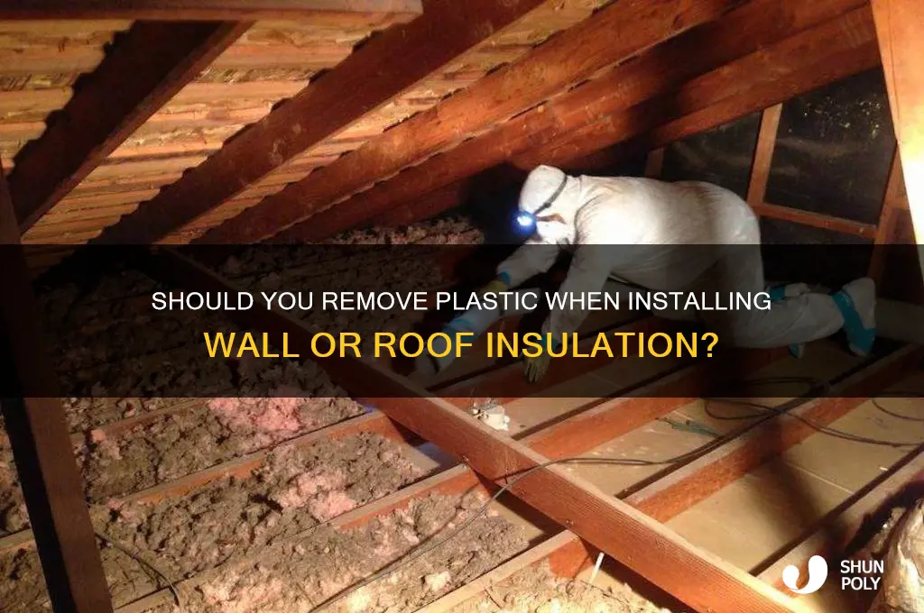 do you remove plastic for wall or roof insulation