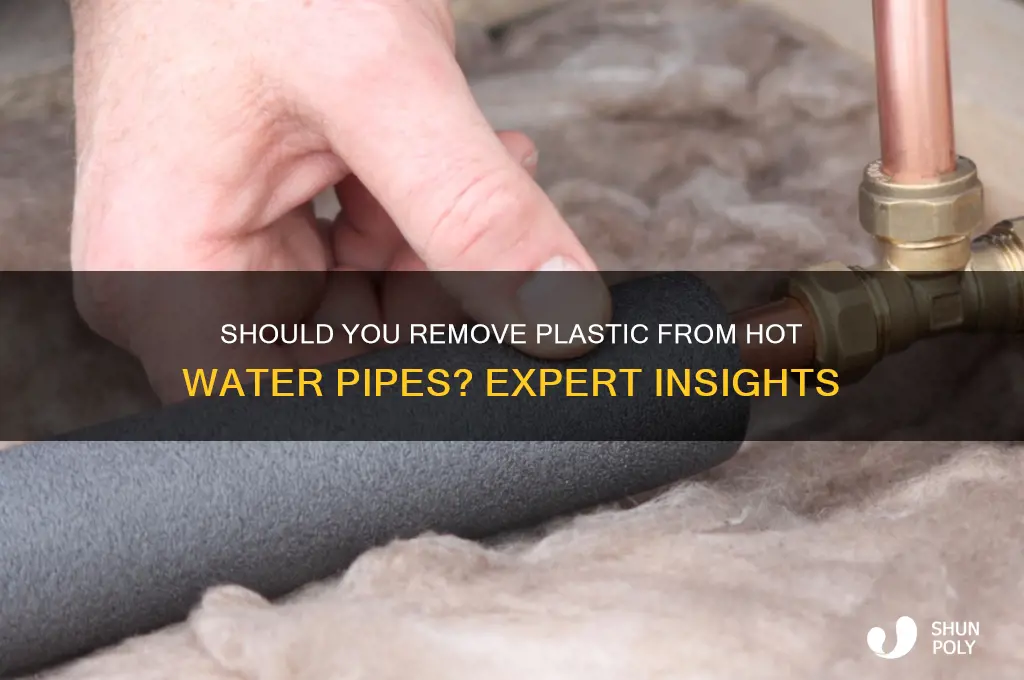 do you remove plastic from hot water pipes