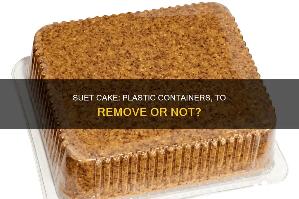 do you take suet cake out of plastic containers