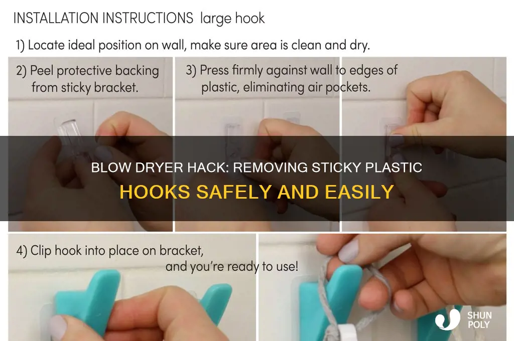 does a blow dryer work to remove stickt plastic hook