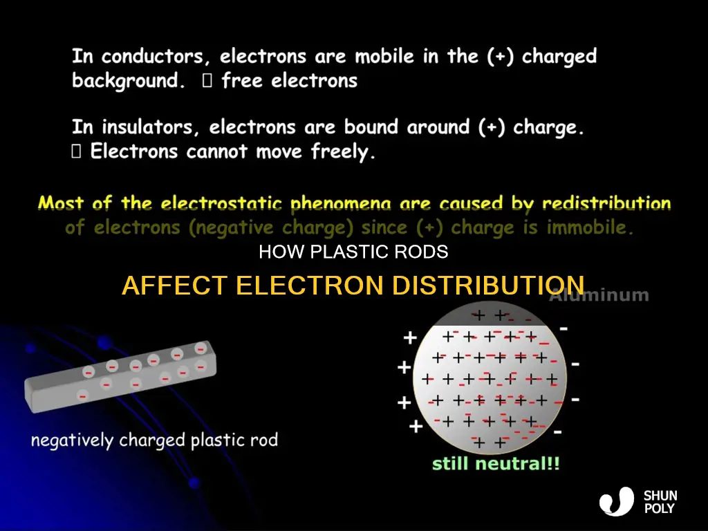 does a plastic rod distribute electrons