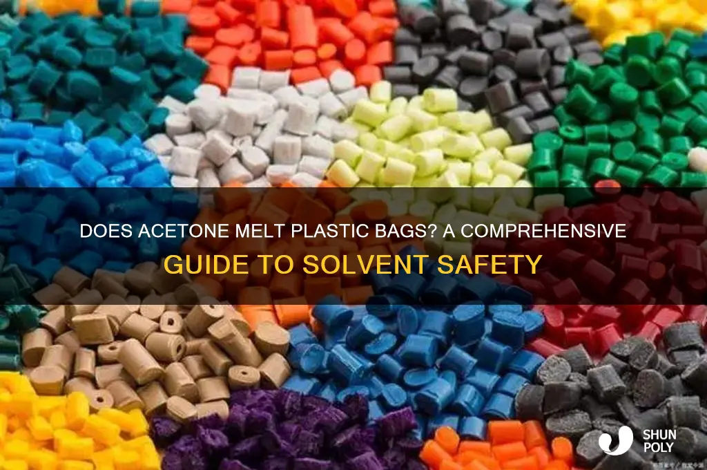 does acetone melt plastic bags