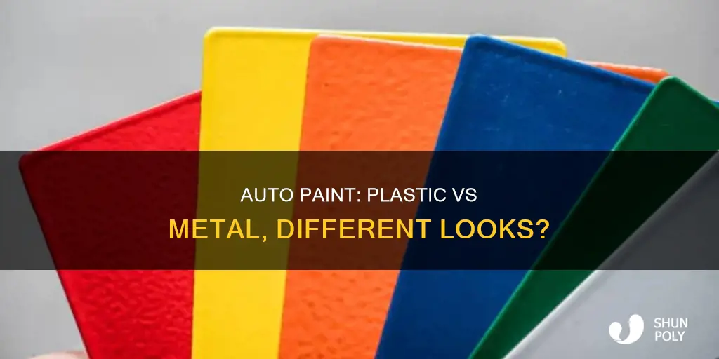 does auto paint look different on plastic vs metal parts