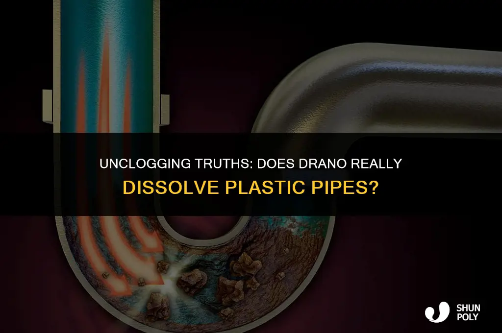 does drano dissolve plastic