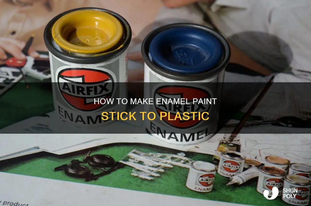 does enamel paint stick to plastic