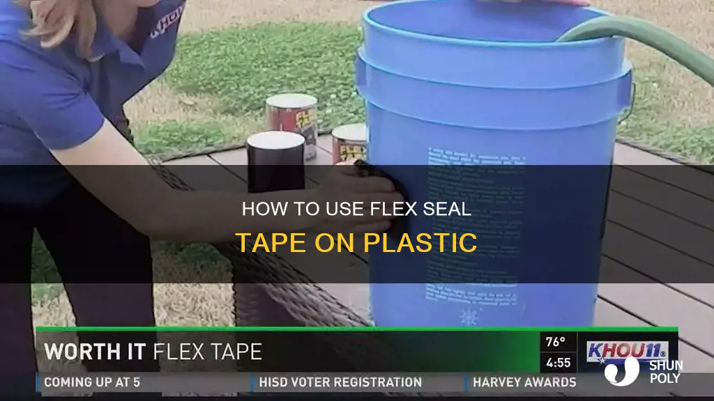 does flex seal tape stick to plastic
