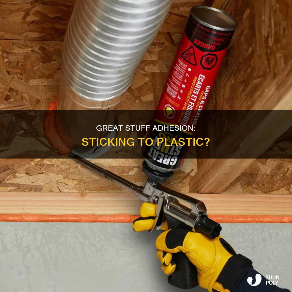 does great stuff stick to plastic