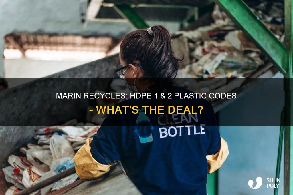 does marin recycle take plastic codes hdpe 1 and 2