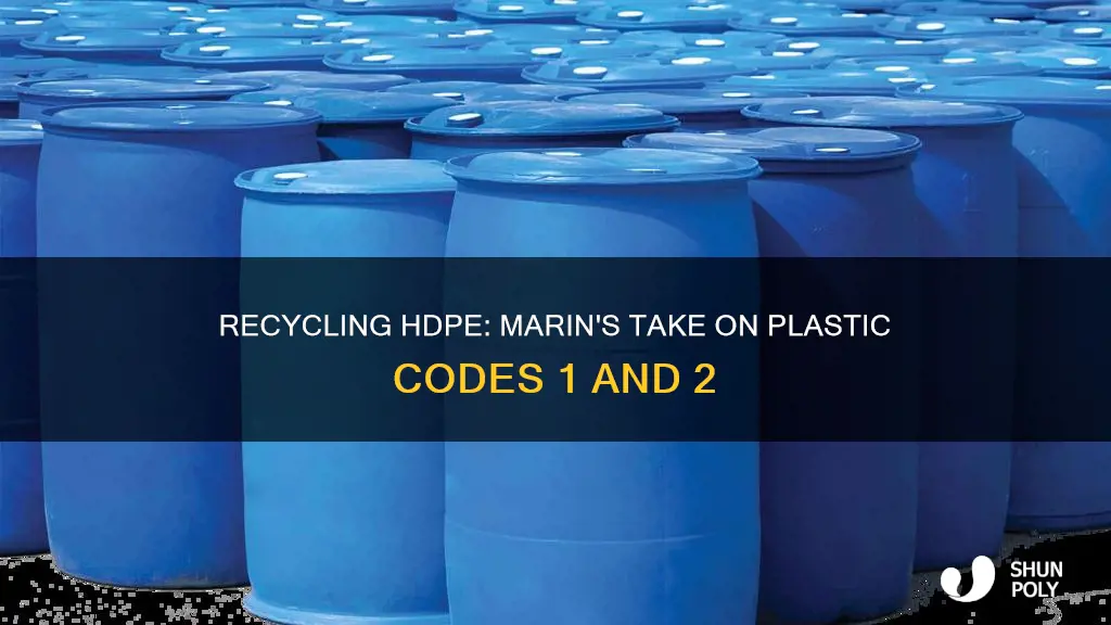 does marin recycle take plastic codes hdpe 1 and 2