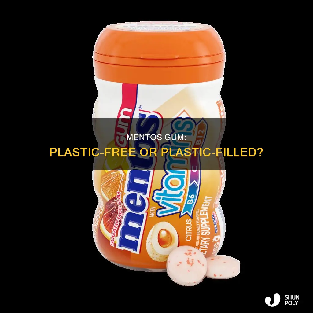does mentos gum have plastic in it