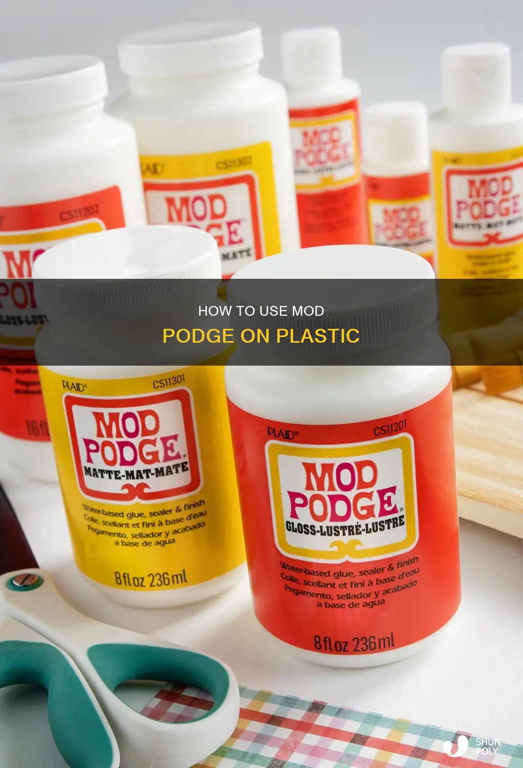 does mod podge stick to plastic