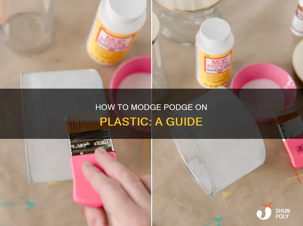 does modge podge stick to plastic