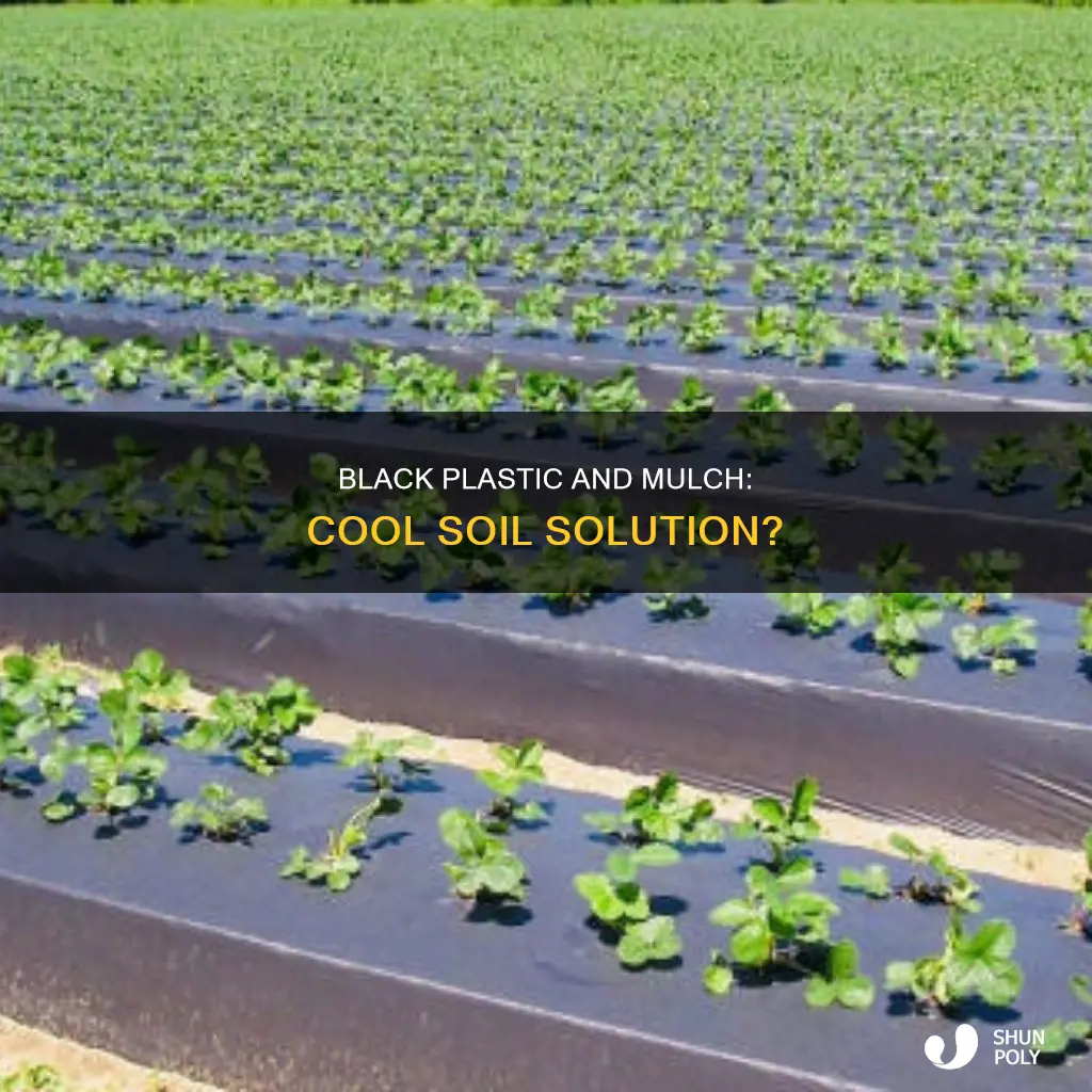 does mulch over black plastic cool soil
