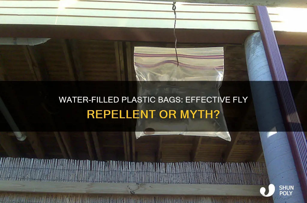 does plastic bag half filled with water keep flies away