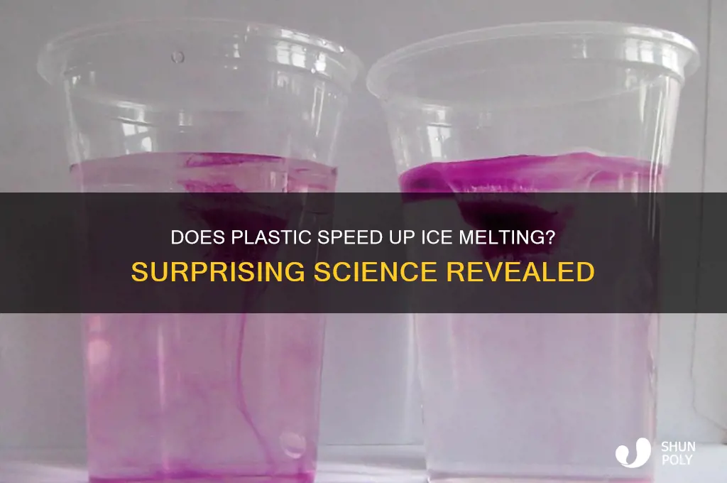 does plastic make ice melt faster