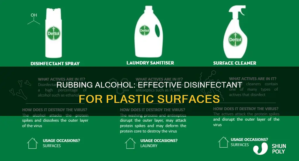 does rubbing alcohol kill germs on plastic