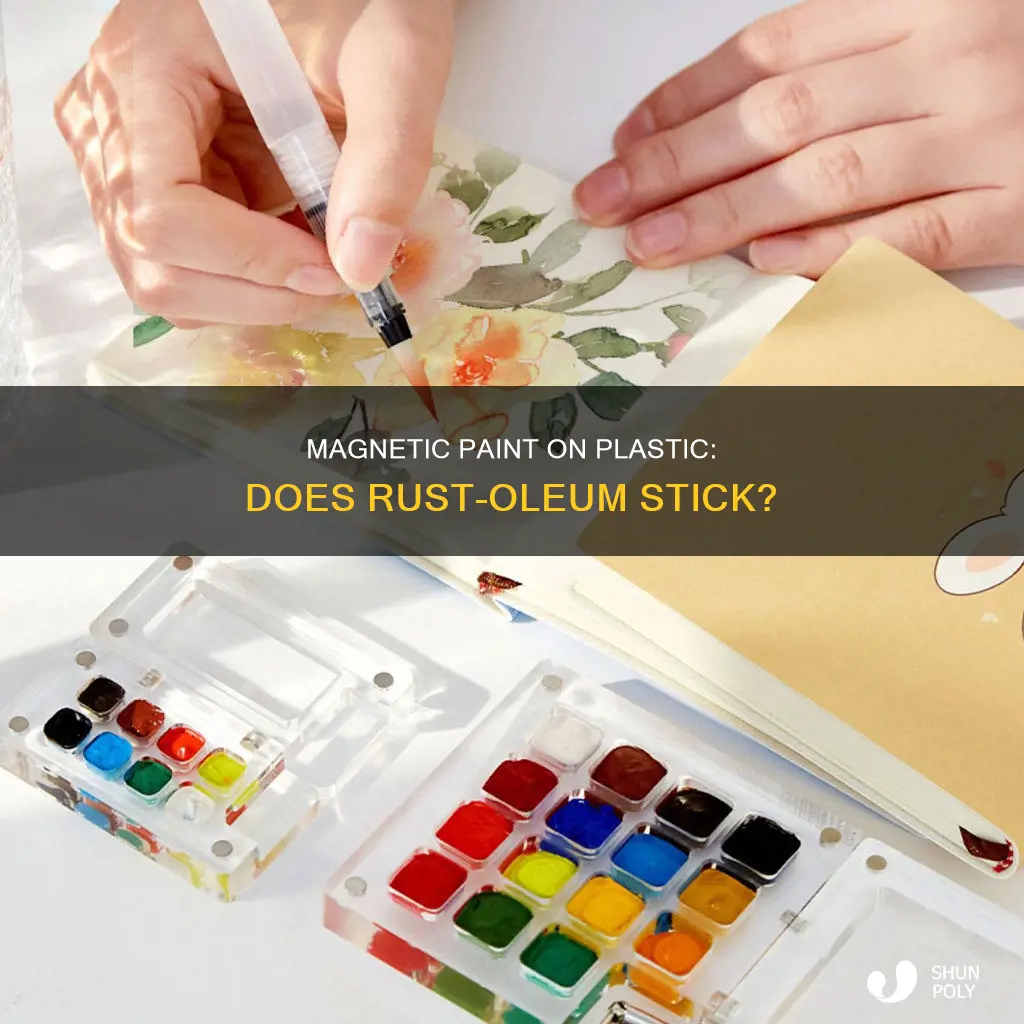 does rustoleum magnetic pain stick to plastic