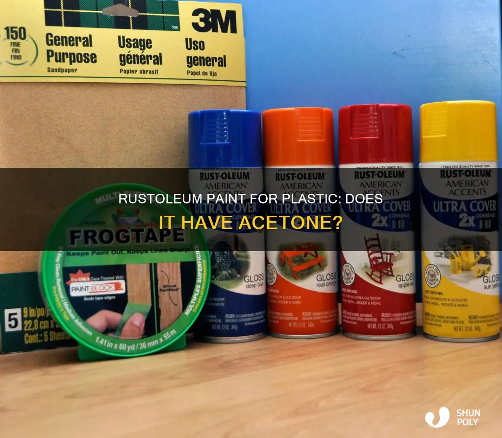 does rustoleum paint for plastic have acitone in it