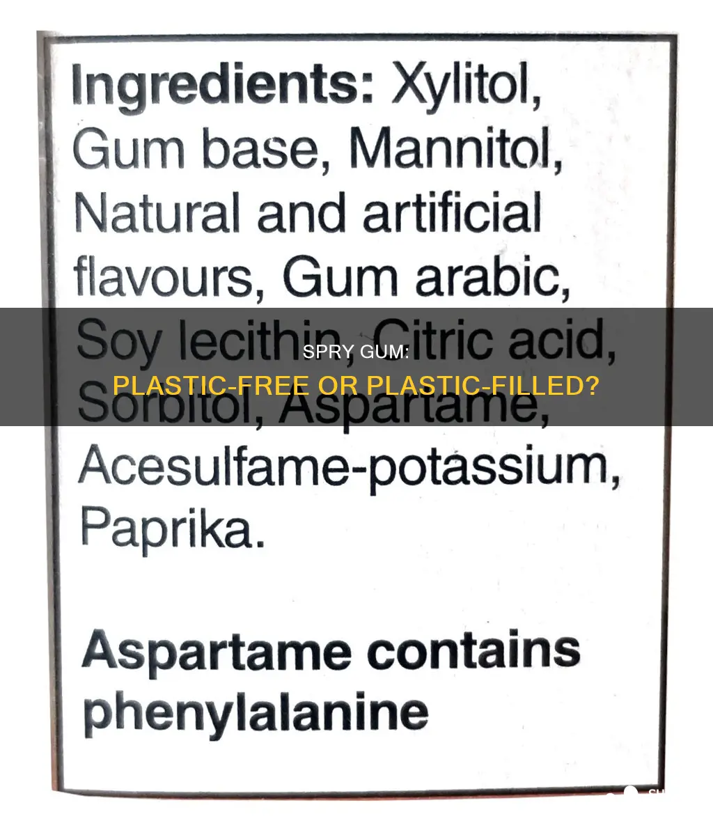 does spry gum contain plastics