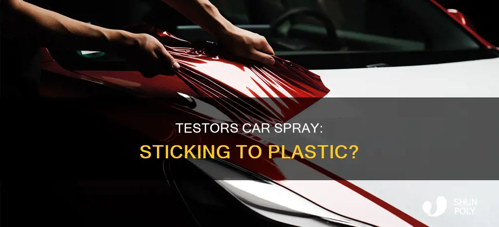 does testors car spray adhere to plastic