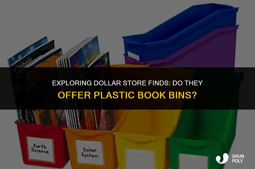 does the dollar store sell plastic book bins