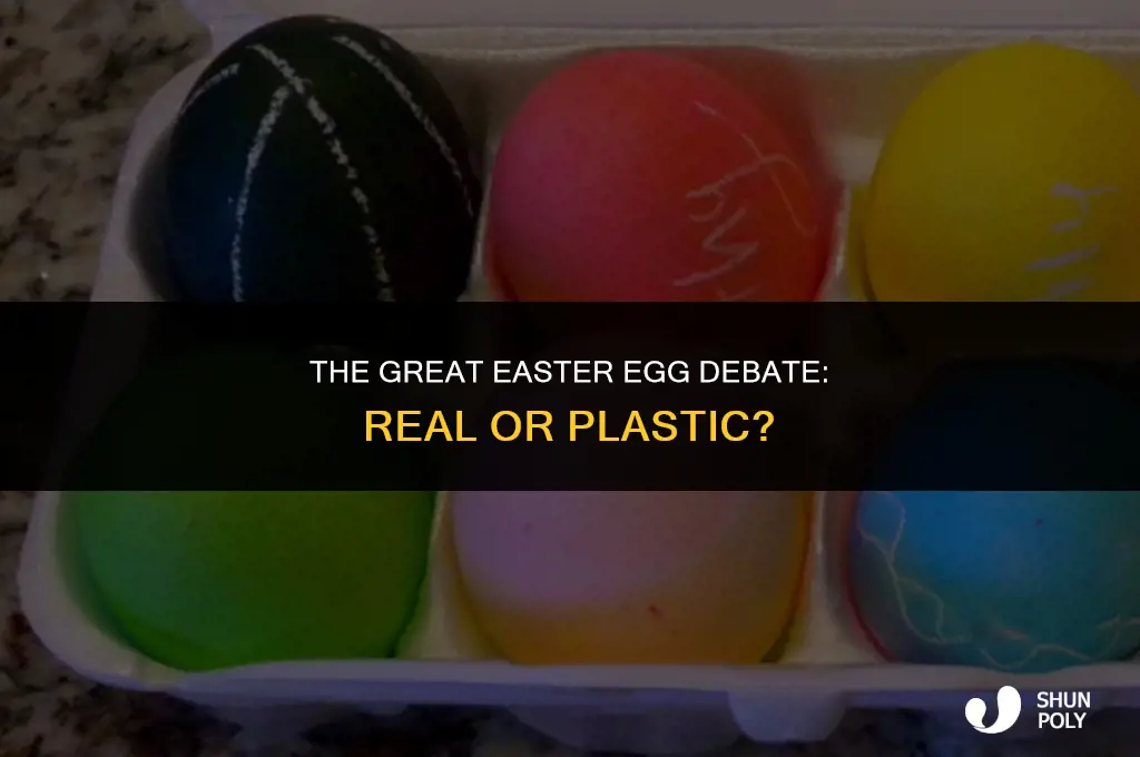 does the easter bunny hide real or plastic eggs